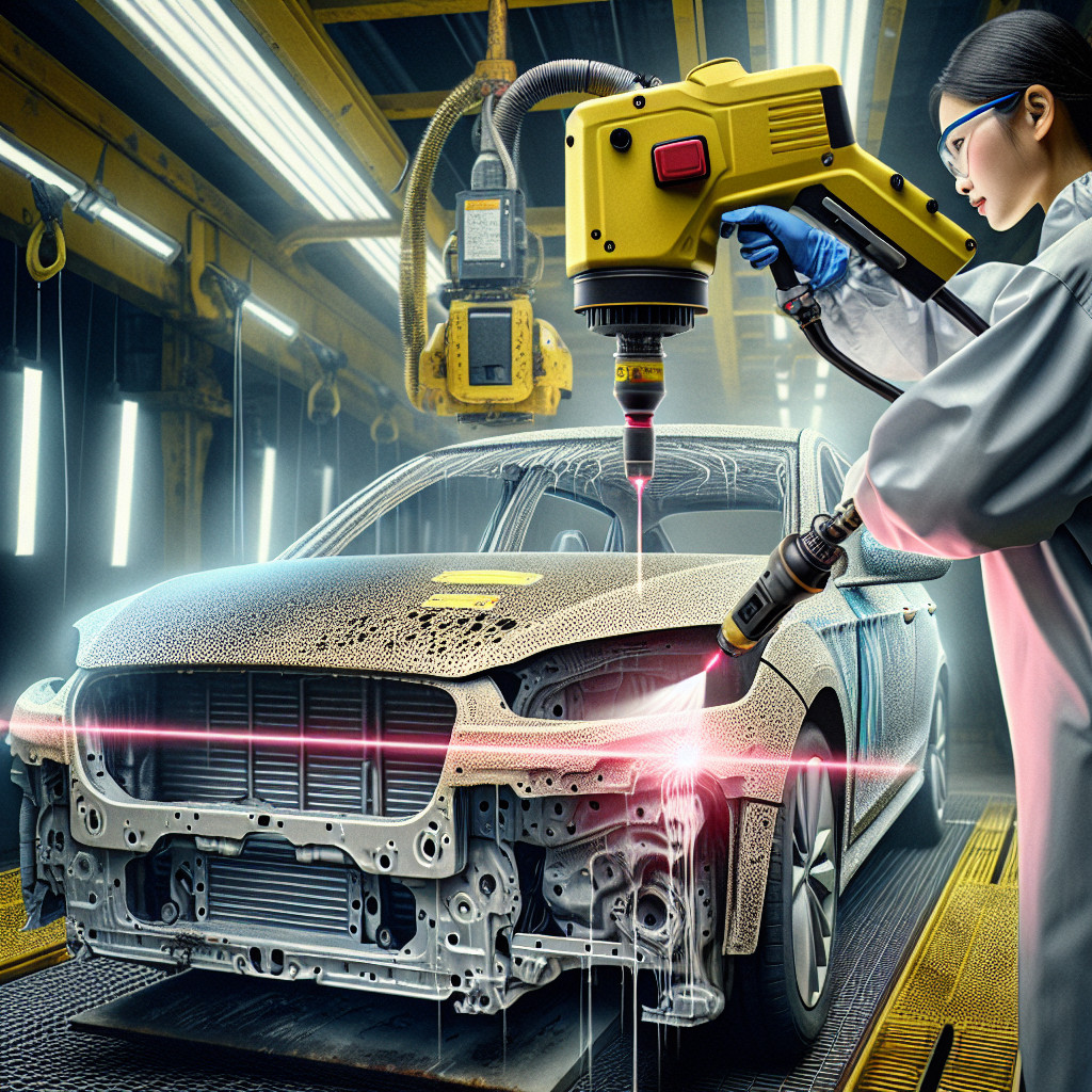 How laser cleaning is used in the automotive industry to remove paint and adhesive residues.